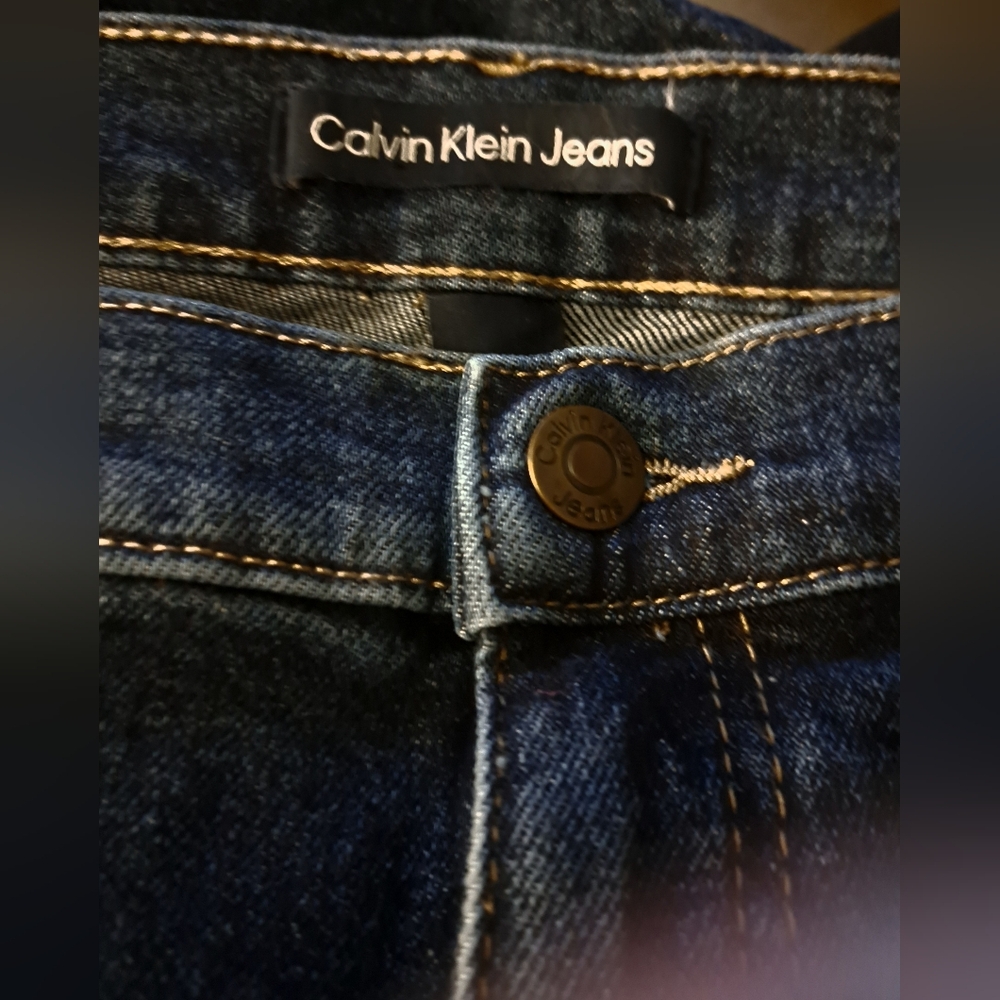 CALVIN KLEIN JEANS brand new SIZE 14 straight leg DARK BLUE womans - Picture 4 of 5